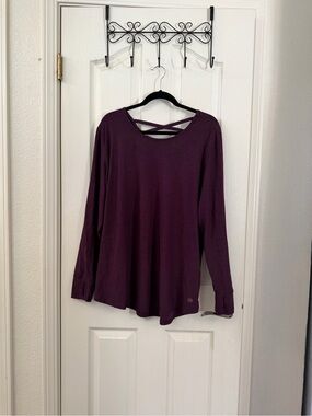 Wander Long Sleeve Crisscross Back Top - Plum